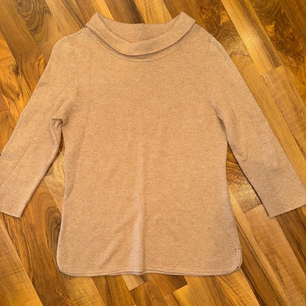 Talbots women cotton blend light sweater tan size medium‎